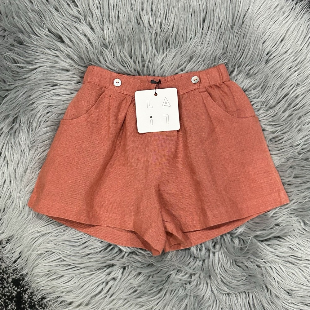 LALI Girls Begonia Shorts In Cedar Linen Size 6Y NEW